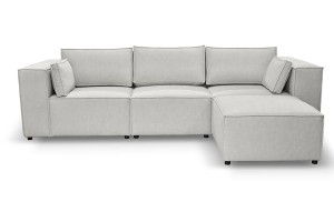 Sofa nierozkładana POLLY 3ER z pufą - tkanina Hold Me 01 - REDAM MEBLE 