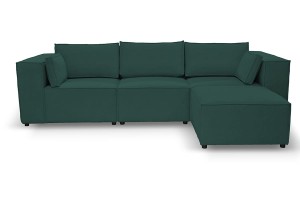 Sofa nierozkładana POLLY 3ER z pufą - tkanina Hold Me 16 - REDAM MEBLE
