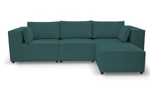 Sofa nierozkładana POLLY 3ER z pufą - tkanina Hold Me 18 - REDAM MEBLE 