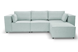 Sofa nierozkładana POLLY 3ER z pufą - tkanina Hold Me 20 - REDAM MEBLE 