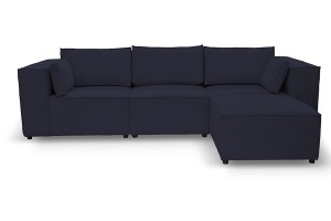 Sofa nierozkładana POLLY 3ER z pufą - tkanina Hold Me 27 - REDAM MEBLE