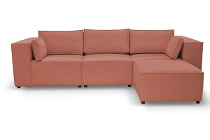 Sofa nierozkładana POLLY 3ER z pufą - tkanina Hold Me 29 - REDAM MEBLE