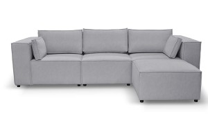 Sofa nierozkładana POLLY 3ER z pufą - tkanina Hold Me 33 - REDAM MEBLE