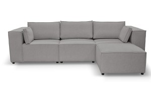 Sofa nierozkładana POLLY 3ER z pufą - tkanina Hold Me 34 - REDAM MEBLE