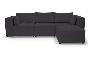 Sofa nierozkładana POLLY 3ER z pufą - tkanina Hold Me 35 - REDAM MEBLE