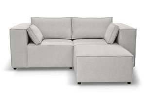 Sofa nierozkładana POLLY 2ER z pufą - tkanina Hold Me 01 - REDAM MEBLE 