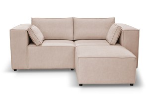 Sofa nierozkładana POLLY 2ER z pufą - tkanina Hold Me 02 - REDAM MEBLE 