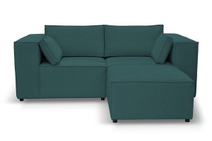 Sofa nierozkładana POLLY 2ER z pufą - tkanina Hold Me 18 - REDAM MEBLE