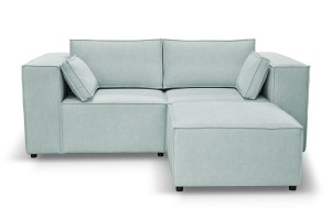 Sofa nierozkładana POLLY 2ER z pufą - tkanina Hold Me 20 - REDAM MEBLE