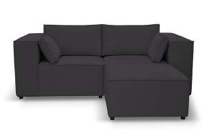 Sofa nierozkładana POLLY 2ER z pufą - tkanina Hold Me 35 - REDAM MEBLE 